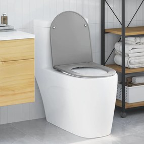 Assento de Casa de Banho com Fecho Suave Duroplast Cinzento vidaXL