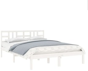 Estrutura de cama 120x200 cm madeira maciça branco