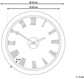 Relógio de parede castanho escuro ø 54 cm FUBEROS Beliani