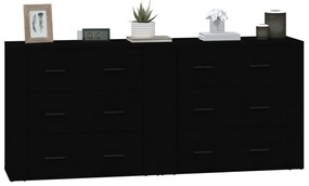 Aparadores 2 pcs derivados de madeira preto