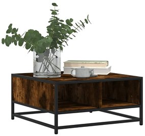Mesa de centro derivados de madeira e metal carvalho fumado
