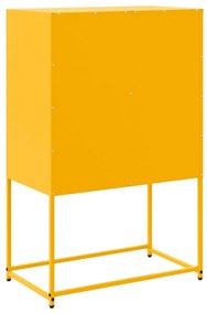 Aparador alto 68,5x38,5x107 cm aço amarelo mostarda