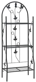 47097 vidaXL Suporte para plantas com 3 prateleiras 52x28x128 cm ferro preto
