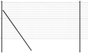 Cerca Euro com 7 postes, 1,4 x 10 m, em aço galvanizado cinza