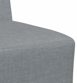 Cadeira de Sofá Cinza Claro 55 cm em Tecido 3 pcs