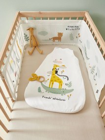 Agora -15% | Contorno de berço, Wildlife branco claro liso com motivo