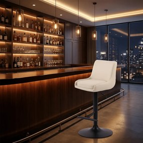 Banco de Bar em couro sintético Creme