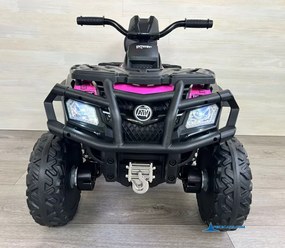 Moto 4 Eléctrica para crianças XT-SPEED 24V, 4x4, Rodas de borracha, Assento em couro sintético Rosa