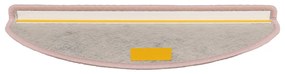 Tapetes escada adesivos aspeto sisal 15 pcs 65x21x4 cm rosa