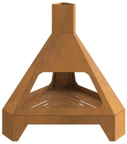 Fogo com Chaminé 50x43x52 cm Aço Envelhecido