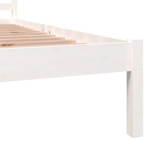 Estrutura de cama pequena solteiro 75x190cm pinho maciço branco