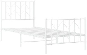 Estrutura de cama com cabeceira e pés 80x200 cm metal branco