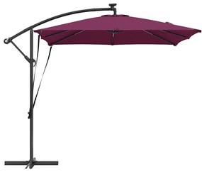 Guarda-sol de Bananeira Cantilever com bloqueio Vermelho bordô