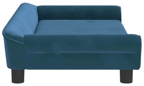 Cama para cães 100x50x21 cm veludo azul