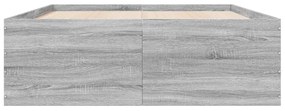 Estrutura de cama 140x200 cm derivados de madeira cinza sonoma