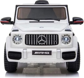 Carro elétrico para crianças até aos 5 anos Mercedes G63 AMG, 12V, bateria lítio, pneus de borracha, Controle remoto Branco