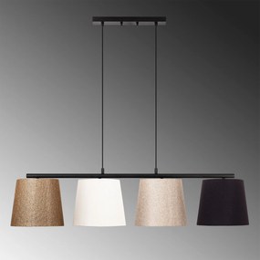 Candeeiro de Teto Varlik – Preto, Ouro, Branco, Bege – 148 x 25 cm