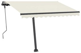 Toldo retrátil manual com LED 300x250 cm cor creme