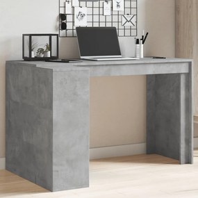 vidaXL Secretária 123,5x73,5x75 cm derivados de madeira cinza cimento