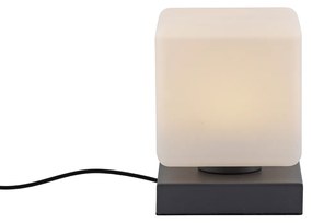 Candeeiro de mesa cinzento escuro com LED regulável por toque - Jano Moderno