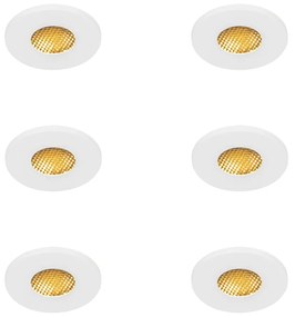 Conjunto de 6 focos embutidos modernos para casa de banho branco IP54 - Shed Honey