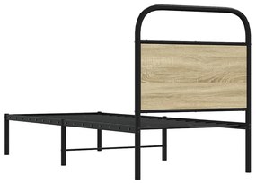 Cabeceira de cama 75 cm derivados madeira/aço carvalho sonoma