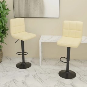 vidaXL Bancos de bar 2 pcs tecido cor creme