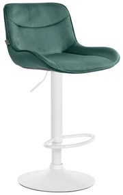 Banco alto em veludo com estrutura branca 85-106 x 49 x 51 cm verde