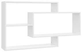 Prateleiras parede 104x20x58,5cm contraplacado branco brilhante