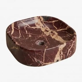 Lavatório Em Pedra Natural Francesca 40 X 40 Cm & Mármore Vermelho Cherry Gold - Sklum