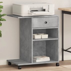 Suporte para impressora com rodas 60x40x68,5cm cinzento cimento