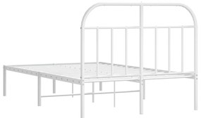 Estrutura de cama com cabeceira 120x200 cm metal branco