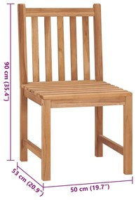 Cadeiras de jardim c/ almofadões 2 pcs teca maciça