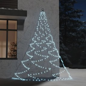 328641 vidaXL Árvore de Natal parede 260 luzes LED 3 m int/ext branco frio