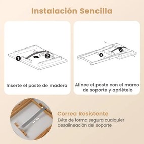 Conjunto de 2 mesas apoio dobráveis de bambu 48 x 35 x 64 cm, refeições e sofá; portátil; ideal para espaços pequenos quarto e sala de estar branco