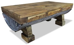 vidaXL Mesa de centro 90x50x35 cm mistura de madeiras recicladas