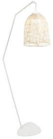 Candeeiro de Pé Exterior Branco c/ LED Recarregável IP54 e Comando - Santorini