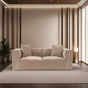 Sofá de 2 Lugares Sora – Cappuccino – 190 cm x 65 cm x 95 cm