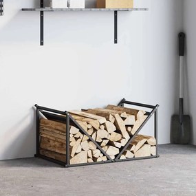 Suporte para lenha 70x43x34,5 cm aço laminado a frio preto