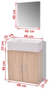 Móveis casa de banho 3 pçs e conjunto de bacia bege