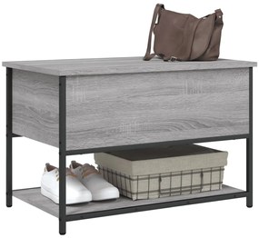 Banco arrumação 70x42,5x47 cm derivados madeira cinzento sonoma