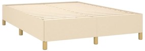 Estrutura de cama sem colchão 140x190 cm tecido cor creme