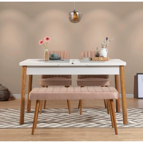 Conjunto de Mesa de Jantar Extensível e Cadeiras (4 Peças) Santiago –