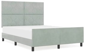 Cama vidaXL Cinza Claro 160x200 cm Veludo