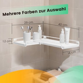 Prateleiras de canto em forma de L, conjunto de 2 branco