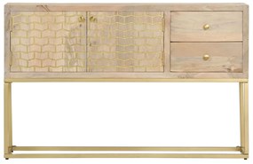 Aparador 120x30x75 cm madeira de mangueira maciça dourado