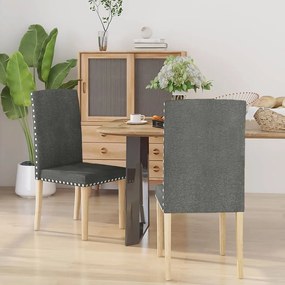 vidaXL Cadeiras de jantar 2 pcs tecido cinzento-escuro