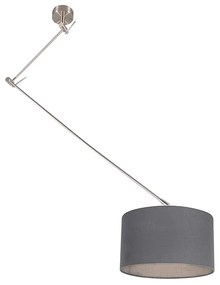 Candeeiro de suspensão em aço com abajur 35 cm cinzento escuro ajustável - Blitz Moderno