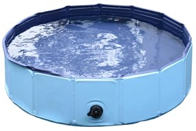 PawHut Piscina Refrescante Cães Ø120x30cm Banheira Animais PVC Antiderrapante Fácil Limpeza Azul | Aosom Portugal