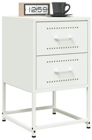 vidaXL Mesas de cabeceira 2 pcs 36x39x60,5 cm aço branco